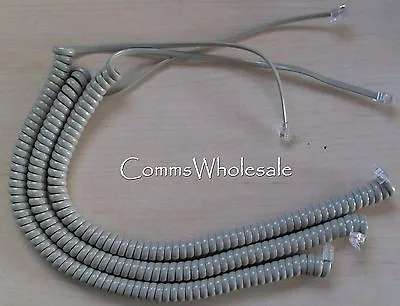 Meridian Norstar Option Nortel BCM Handset Curly Cord (Cable) Beige X 3 • £7.99