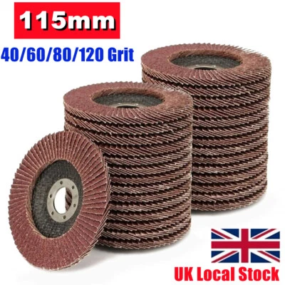£11.99 • Buy 50x 115mm 4.5  FLAP GRINDING SANDING DISCS 40 60 80 120 GRIT ANGLE WHEEL