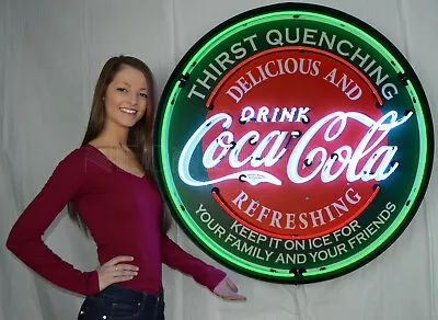 Neon SIgn Coca Cola Coke Wall Lamp Light 36  Steel Can Vendo Machine 81 39 44 • $1350