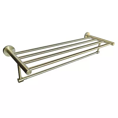 Toilet Paper Roll Holders Brushed Brass Towel Rack Rails Wall Bathroom Gold • $79.95