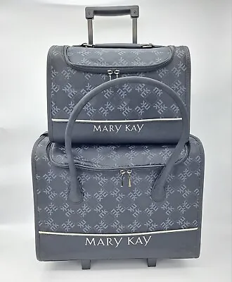 Mary Kay Consultant Luggage Suitcase Set Black MK Logo Great Condition • $75