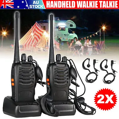 $36.95 • Buy 2PCS Walkie Talkie BF-888S Two Way Radio Long Range W/Earphone Charging Battery