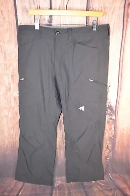 Eddie Bauer Mens Fleece Lined Nylon Hiking Pants TAG 34x32 ACTUAL 35X26 Gray • $19.49