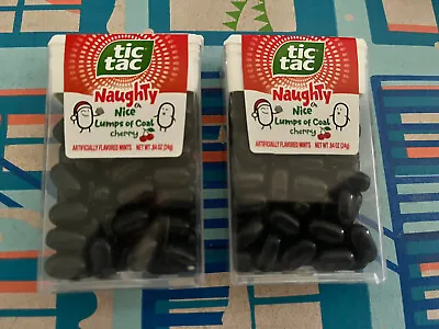 Two Tic Tac Christmas Naughty Lumps Of Coal Cherry Candies - 0.84oz Each Limited • $19.99