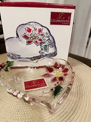 NEW Holiday Celebrations By Mikasa Bloom Collection Glass Heart Dish MadeGermany • $12