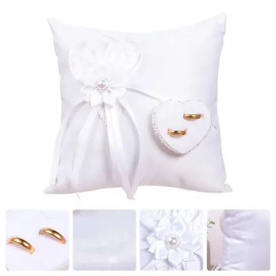 £10.99 • Buy  Wedding Ring Pillow Vintage Ring Bearer Cushion Satin Ring Bearer Pillow