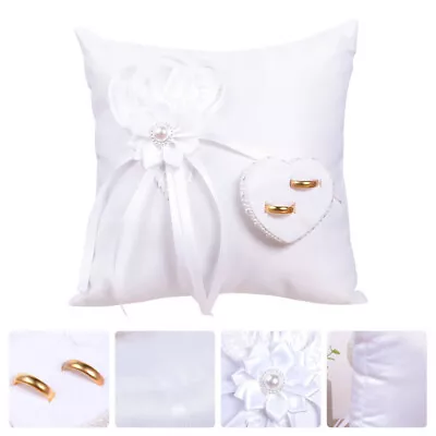  Wedding Ring Pillow Vintage Ring Bearer Cushion Satin Ring Bearer Pillow • £10.75