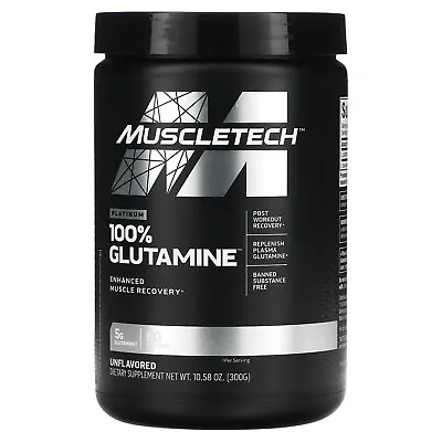 Muscletech Platinum 100 Glutamine  10 65 Oz 302 G Banned Substance Free GMP • $17.67