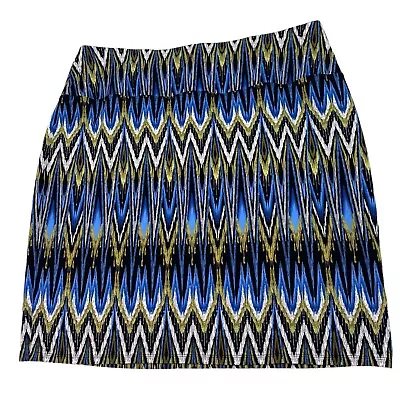 J. Jill Wearever Smooth Fit Pencil Skirt Size L Black Chevron • $29.50