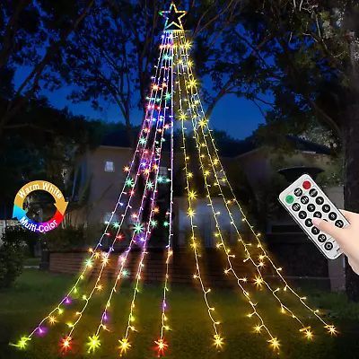 FUNIAO Christmas String Lights 320 LED Christmas Decorations Star Waterfall Ligh • $43.43