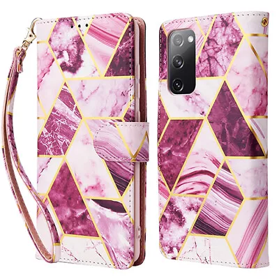 For Samsung S23 S22 S21 S20 FE Ultra S10 Plus Marble Leather Wallet Case Cover • $14.79