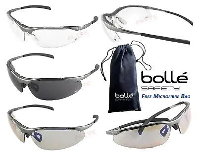 £18.69 • Buy BOLLE CONTOUR METAL Safety Glasses UV Protection Spectacles FREE MICROFIBRE BAG