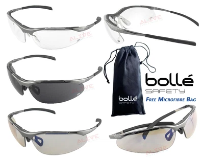 £18.69 • Buy BOLLE CONTOUR METAL Safety Glasses UV Protection Spectacles FREE MICROFIBRE BAG