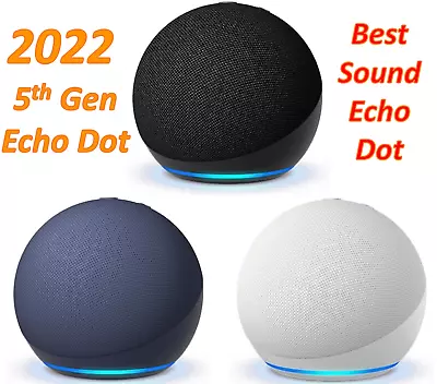 Amazon Echo Dot Smart Speaker(5th Gen 2022 Released) Bigger Vibrant Sound Alexa • $43.49