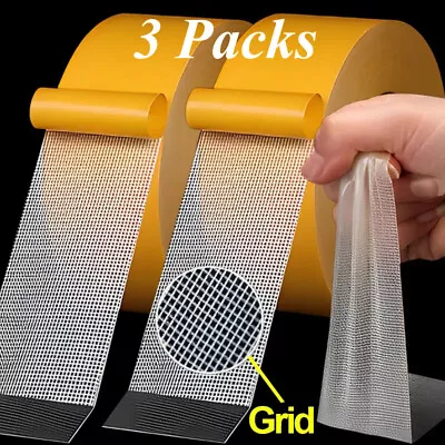 3 Pack Strong Adhesive Double-sided Gauze Fiber Mesh Tape-Waterproof-Upgrade New • $8.99