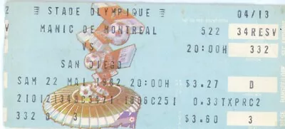 Montreal Manic Vs. San Diego Ticket Stub Olympic Stadium (Montreal 1982) Soccer • $69.22