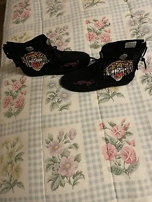 Women's Ed Hardy Black Tiger SHOES   Size 7 Vintage . BRAND NEW. MINT CONDITION • $80