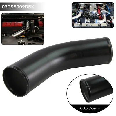 76mm 3  45 Degree Aluminum Intercooler Intake Pipe Piping Tube Hose Black • $19.77