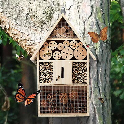 Garden Insect Home Bug Butterfly Bee Hotel Wood House Ladybird Shelter Box Nest • £18.99