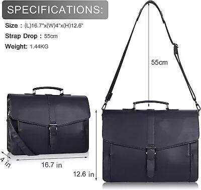 Men'S Leather Briefcase For Travel/Office/Business 15.6 Inch Laptop Messenger • $47.03