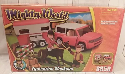 Mighty World Equestrian SUV W/ Horse Trailer Toy Set ~Brand New Old Stock~ #8650 • $48.77
