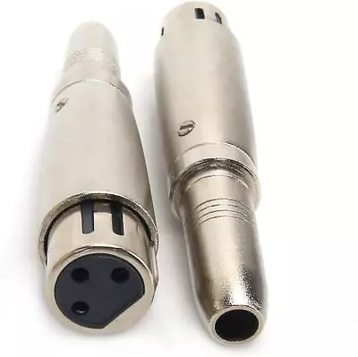 3 Pin XLR Female  To 6.35mm STERO Female Socket 1/4  Jack Mic Cable Adapter • £4.22