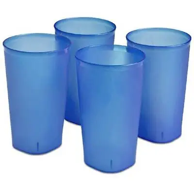 $7.95 • Buy Sterilite Tumblers 0924 Set Of 4 Plastic Drinking Glass Cups 20 Oz Blue Tint