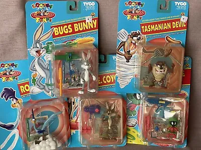 $110 • Buy Looney Tunes Action Figures,Tyco 1993 Complete Lot 4-5” W Trading Card! NRFB!