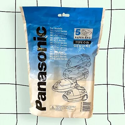 Genuine Panasonic Type C-2E Vacuum Cleaner Paper Dust Bag Pack (5 Dust Bags) • £7.98