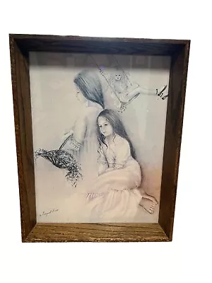 MARGARET KANE Art Print 3 Sisters DAYDREAMS Hand Signed FRAME MATTED 21¾  X 17¾  • $25