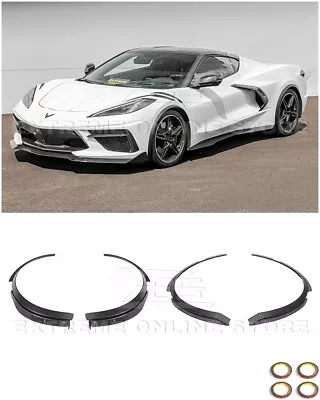 For 20-Up Corvette C8 MATTE BLACK Front & Rear Wheel Fender Flare Extensions • $369.98