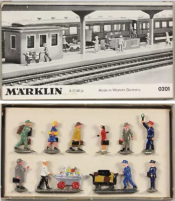 Märklin HO #0201 (#404Ga) Die Cast Railroad Figure Set EX/BX 1949 To 1970 • $89