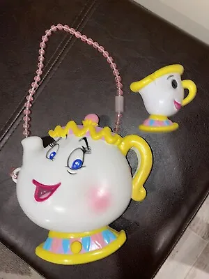 Disney Mrs. Potts Beauty And The Beast Tea Cup Musical Purse Bag Chip Mirror Toy • $22.99