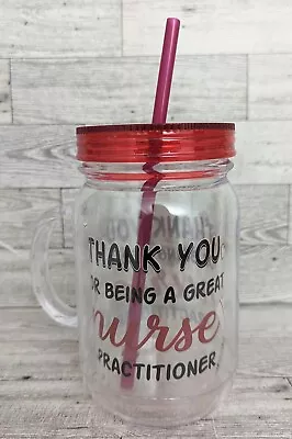 Double Wall Insulated Mason Jar Plastic Drinking Cups Nurse's Day Gift 20oz  • $15