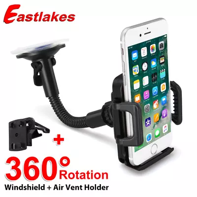 Windshield Car Phone Stand Holder Long Arm SUCTION Mount For IPhone Samsung S24 • $13.85