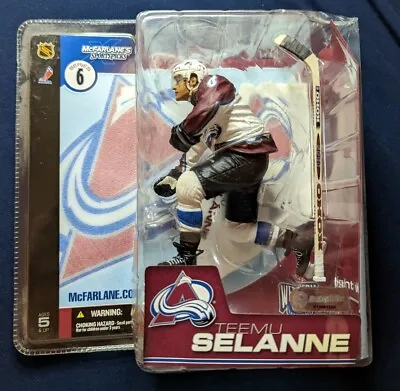 McFarlane NHL Series 6 TEEMU SELANNE Colorado Avalanche #8 White Jersey.  Unopen • $18.95