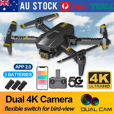 $42.79 • Buy 5G 4K GPS Drone HD Camera Drones WiFi FPV Foldable RC Quadcopter With 3 Battery