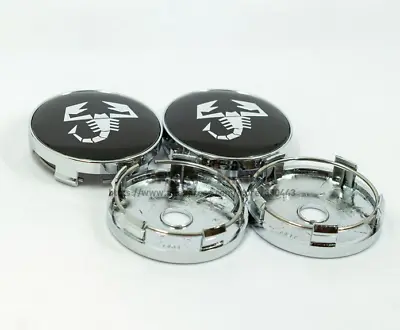 4x60mm Scorpion Black Chrome Rim Caps Decals Emblems Wheel Center Hub Caps  • $27.71