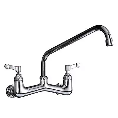 Wall Mount Faucet Heavy Duty Commercial Faucet 8 Inch Center With 12  Swing Spou • $129.65