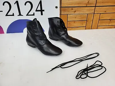 Black Leather Jazz Boots Split Sole Dancing Shoes For Adult Women & Men • $25