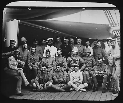 £200 • Buy Magic Lantern Slide BRITISH OFFICERS C1885 PHOTO WILLOUGHBY WALLACE HOOPER BURMA