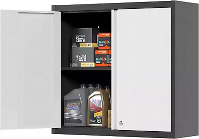 Metal Wall Cabinets For Storage With LockSteel Garage Hanging Cabinet With 1 Ad • $151.99