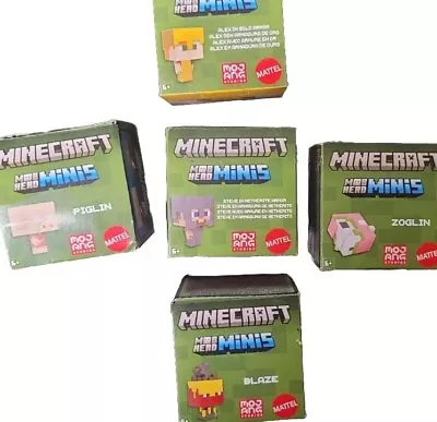 MINECRAFT  Steve MINIS MATTEL Set Of #5 All New In Box • $14.10