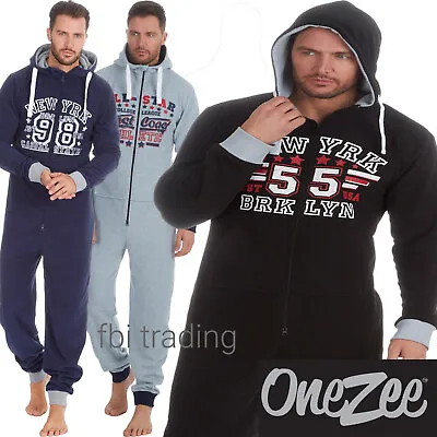 Mens ALL IN ONE 1ONESIE LOUNGE WEAR Micro Fleece Pyjamas • £17.95