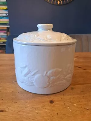 Marks & Spencer White Fruit Embossed Ceramic Lidded Jar • £20