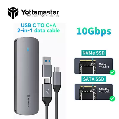 Yottamaster M.2 NVME TO USB 3.2 Enclosure Type-C Case Adapter SSD SATA External • $26.59