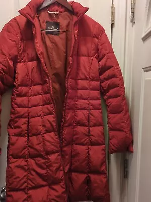 Vintage Moncler Down Shimmery Red Long Jacket Size Medium  • $120