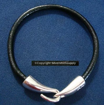 Men's 4mm Leather Bracelet Cord Thick Leather In Black Brown Rugged Natural M127 • $3.95