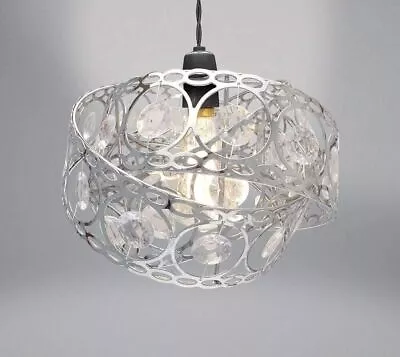 Chandelier Modern Acrylic Crystal Droplet Ceiling Light Shades Lampshade Pendant • £17.90