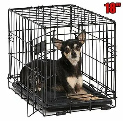 XXS Small Dog Crate Kennel Folding Metal Tray Pan Pet Wire Puppy Cage Breed Size • $31.99